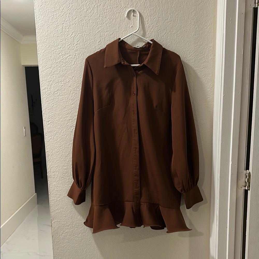 Elegant Brown Mini Dress